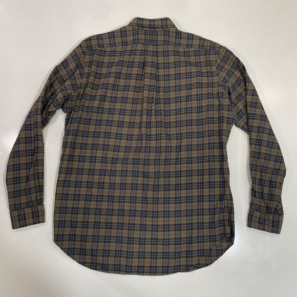 Polo Ralph Lauren Shirt Men’s Medium Brown Blue Plaid Flannel Long Sleeve Casual - Picture 7 of 7